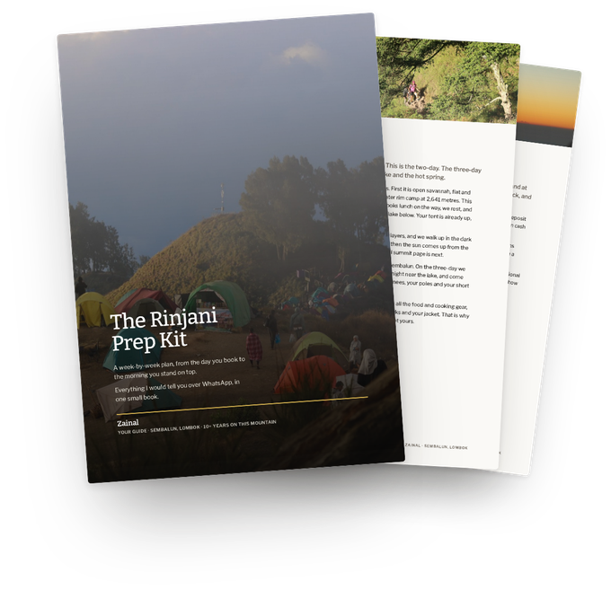 The Rinjani Prep Kit &mdash; training, timing, and the summit push, hour by hour